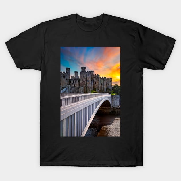 Conwy Castle Wales T-Shirt by Adrian Evans Photography